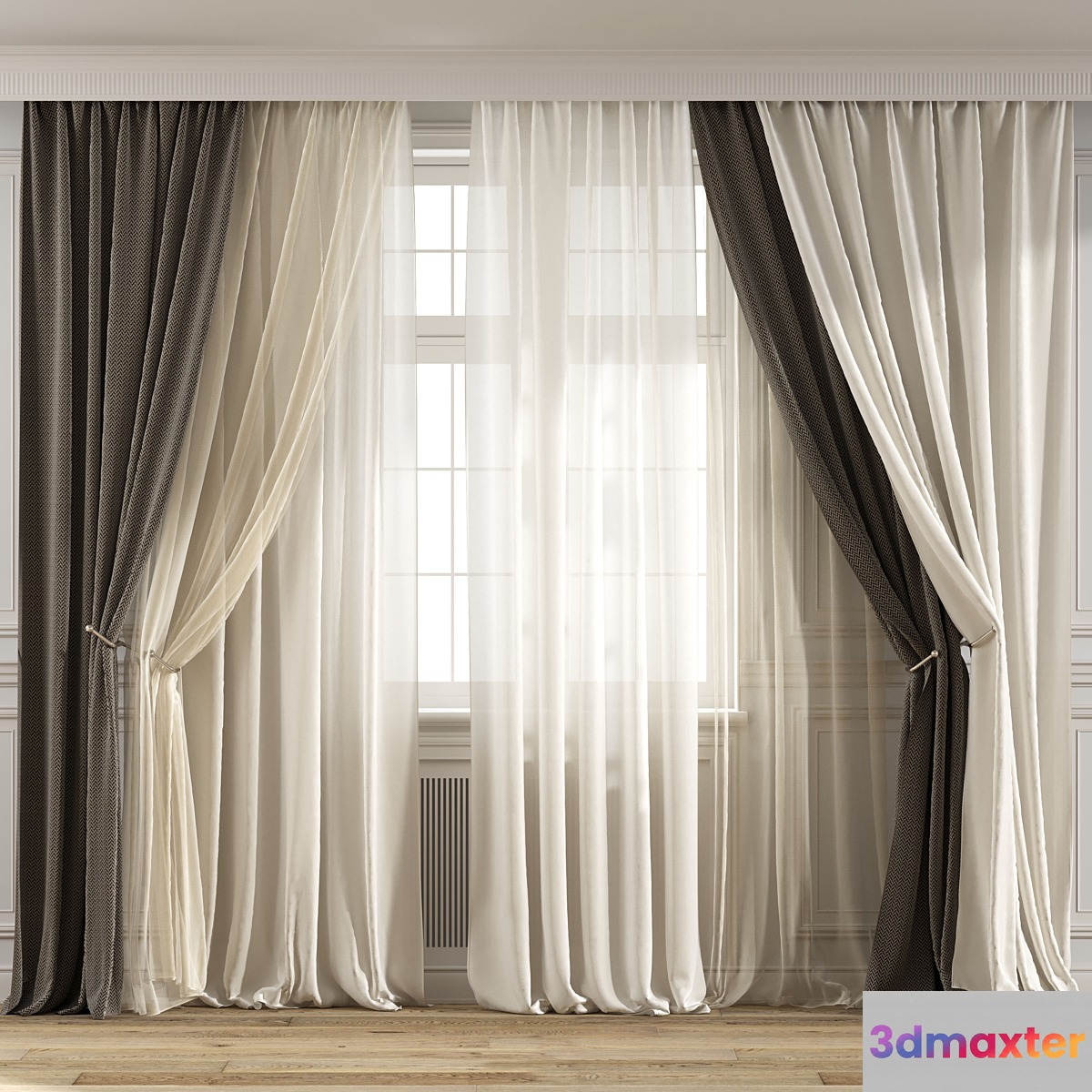 CURTAINS 542C - 3 Colors 3D Max