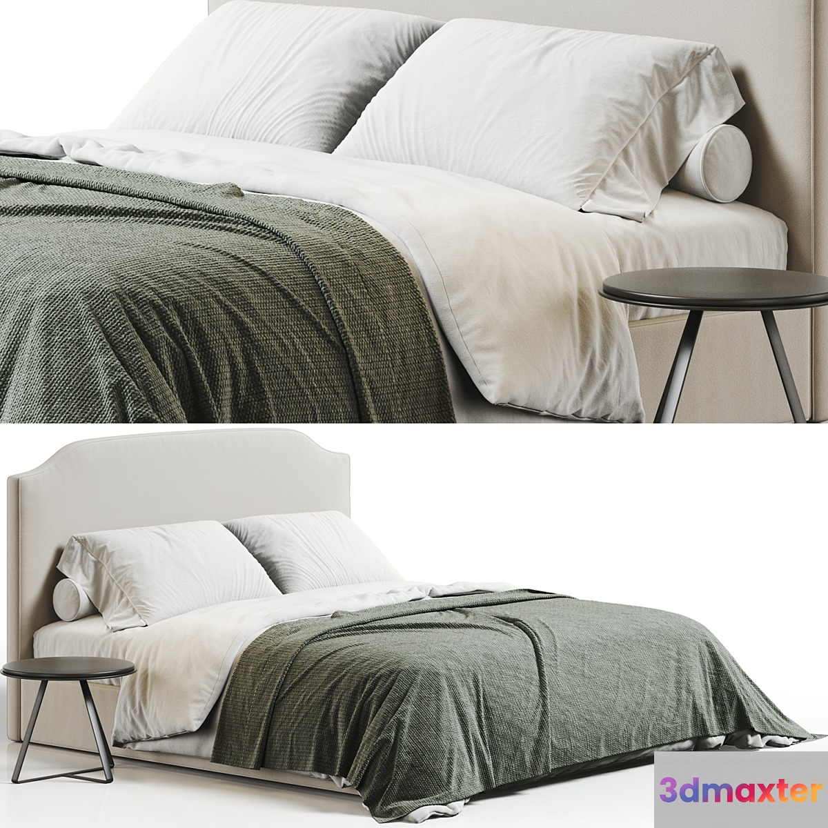 RH Belgian Slope Bed 3D Max