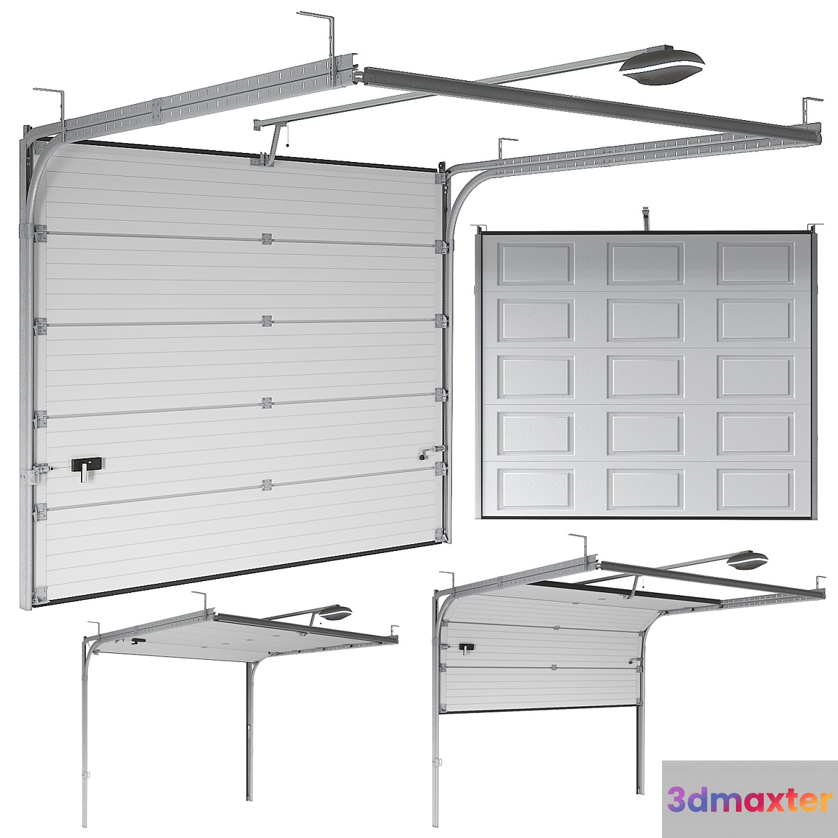 Sectional garage doors 3D Max