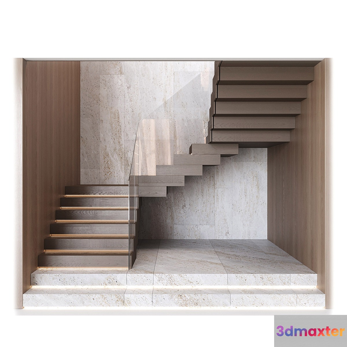 Modern interior stairs 16 3D Max