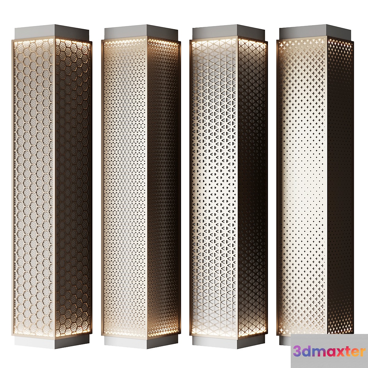 Metal columns with perforation No. 4 3D Max