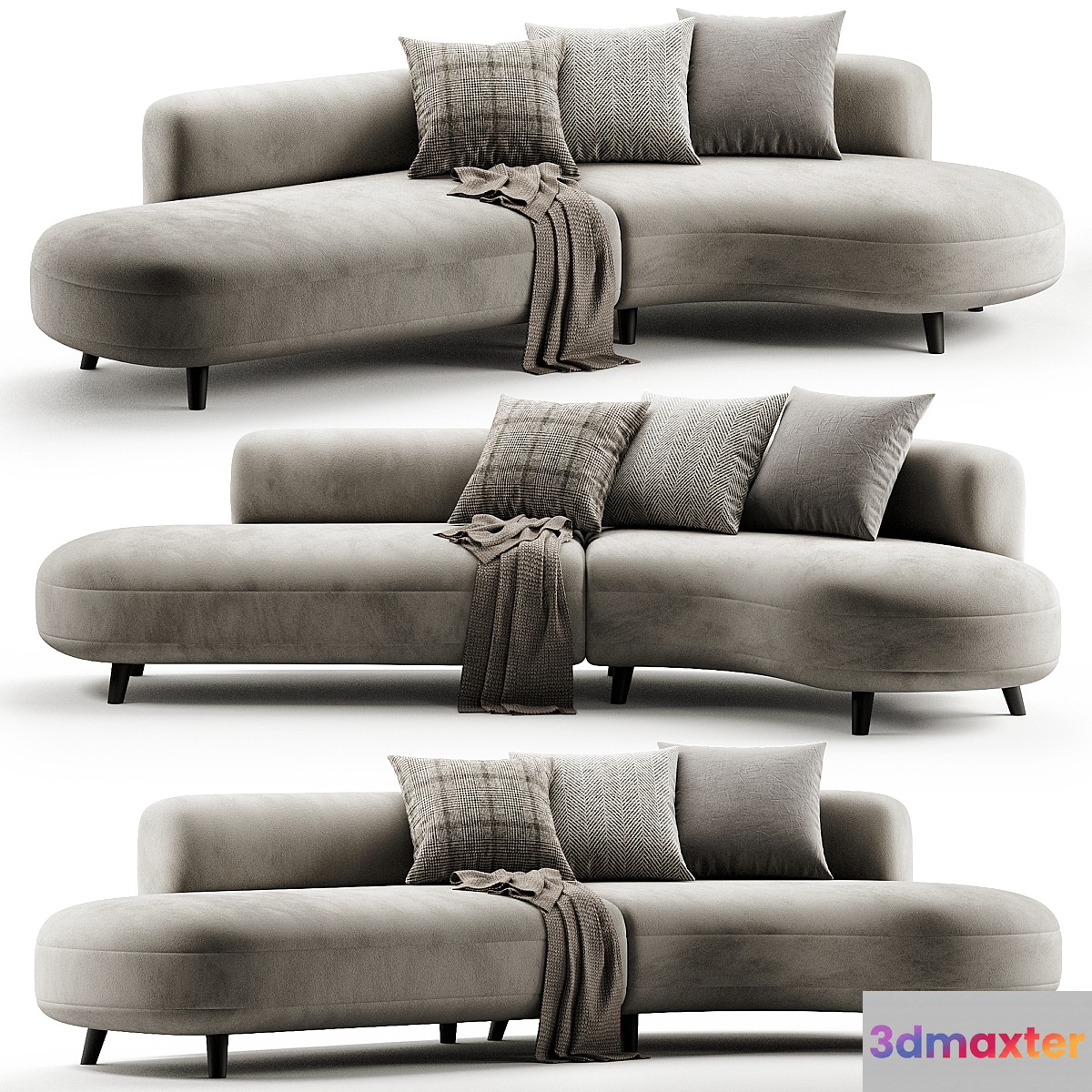 Polyester corner sofa - No.2 3D Max
