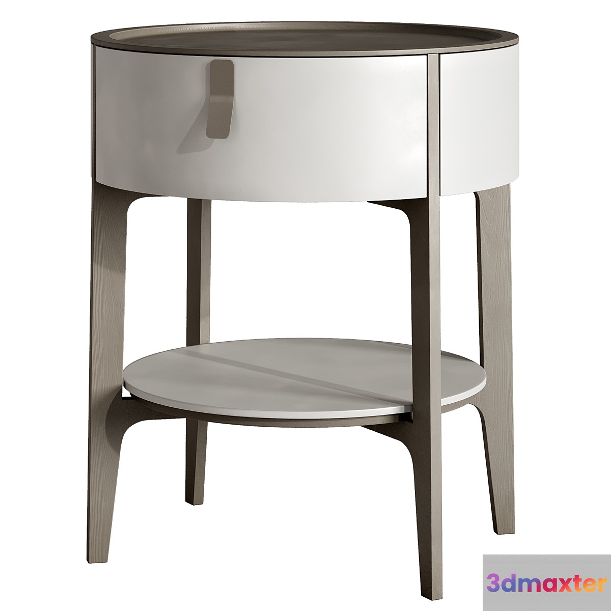 Round bedside table 3D Max