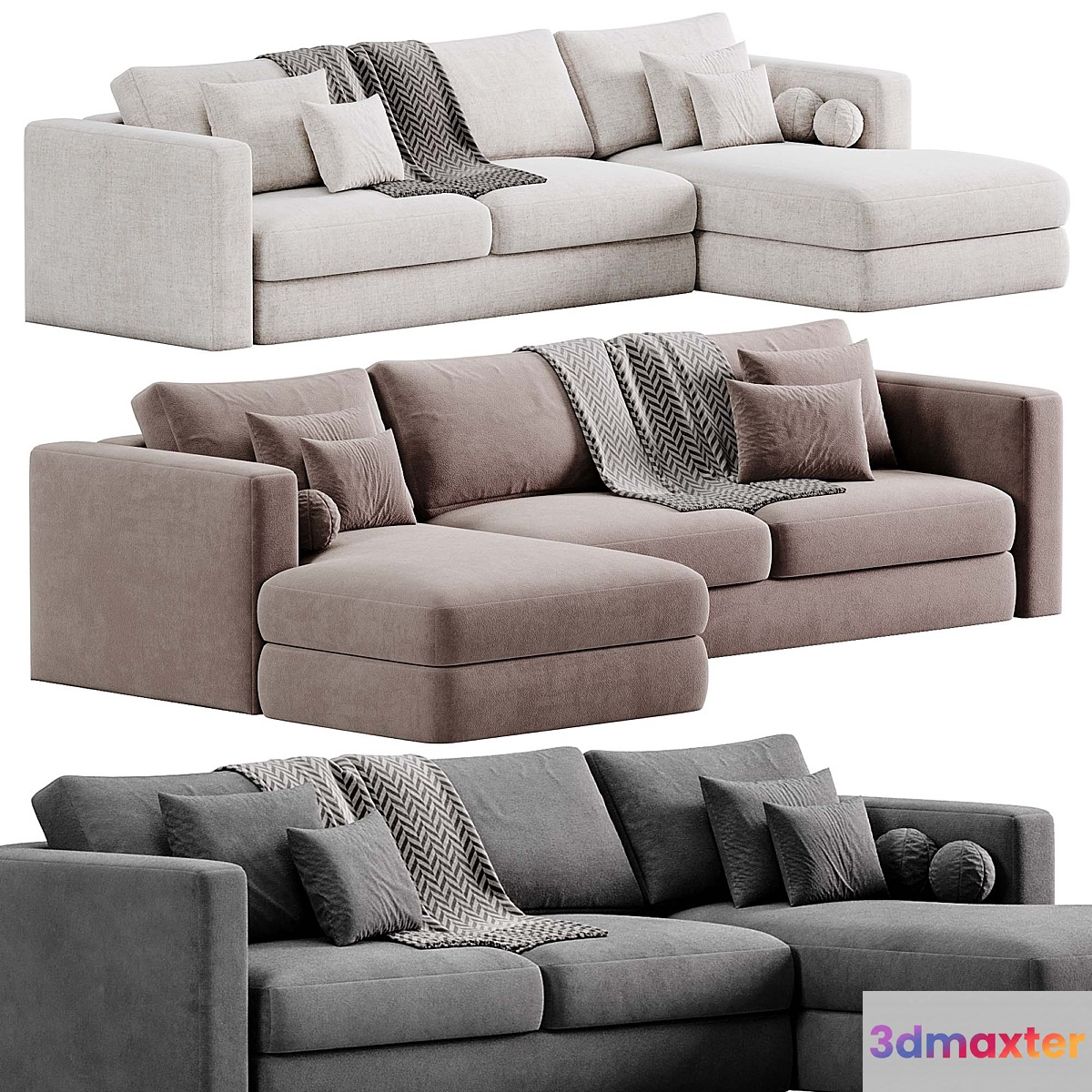 Oceanside Sofa By Crateandbarrel 3D Max