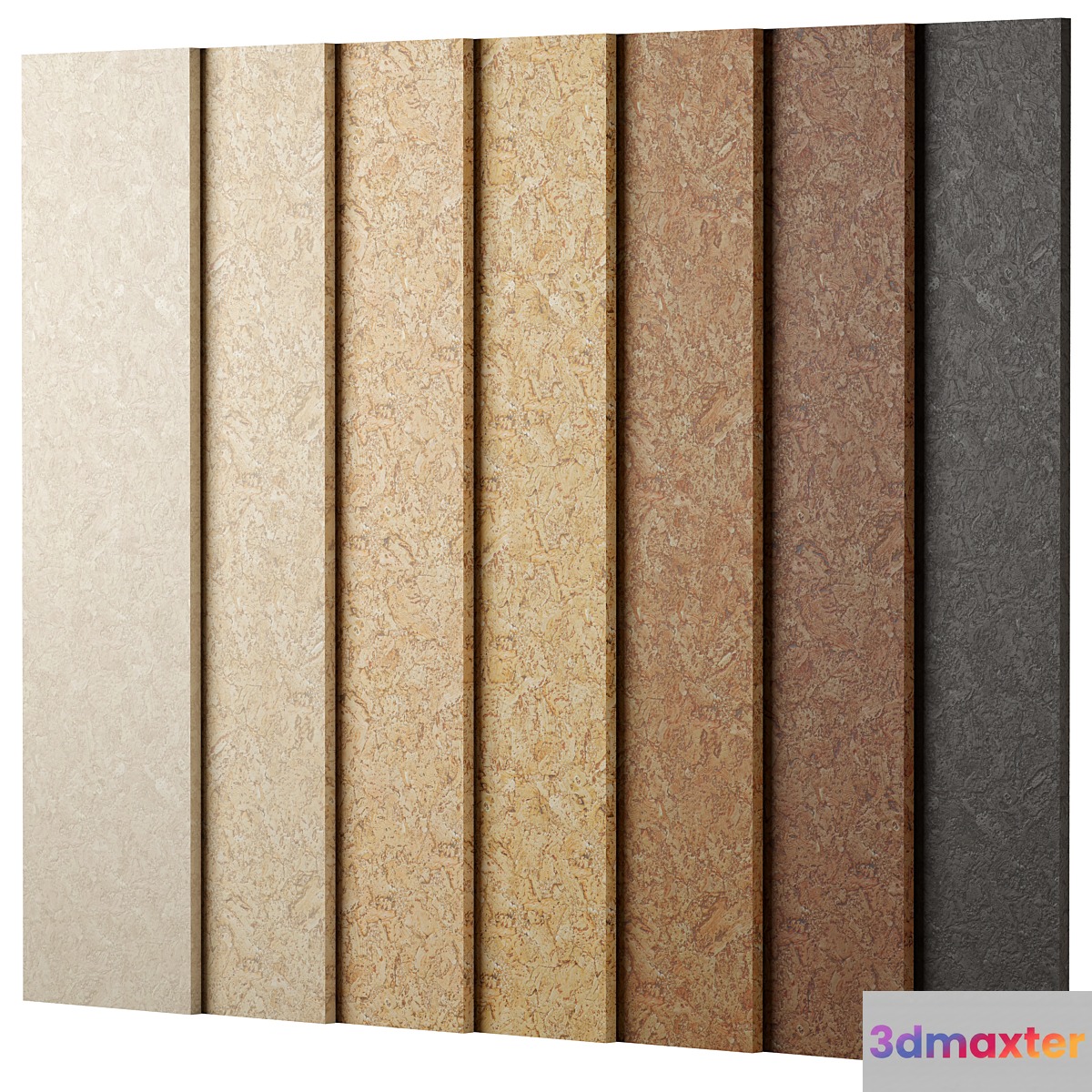 Wood materials Cork - 7 colors - set 14 3D Max