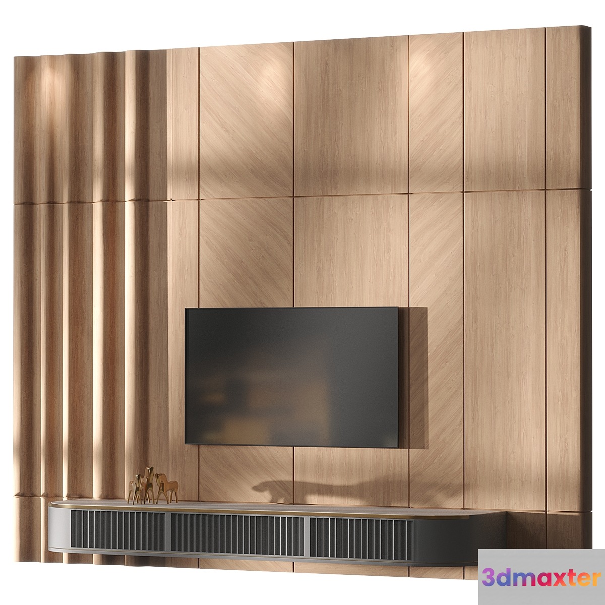 TV set wall 05 3D Max