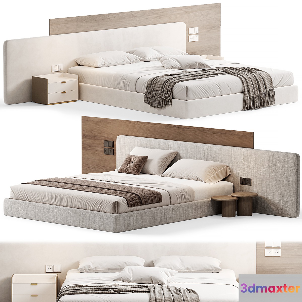 Double bed 03 3D Max