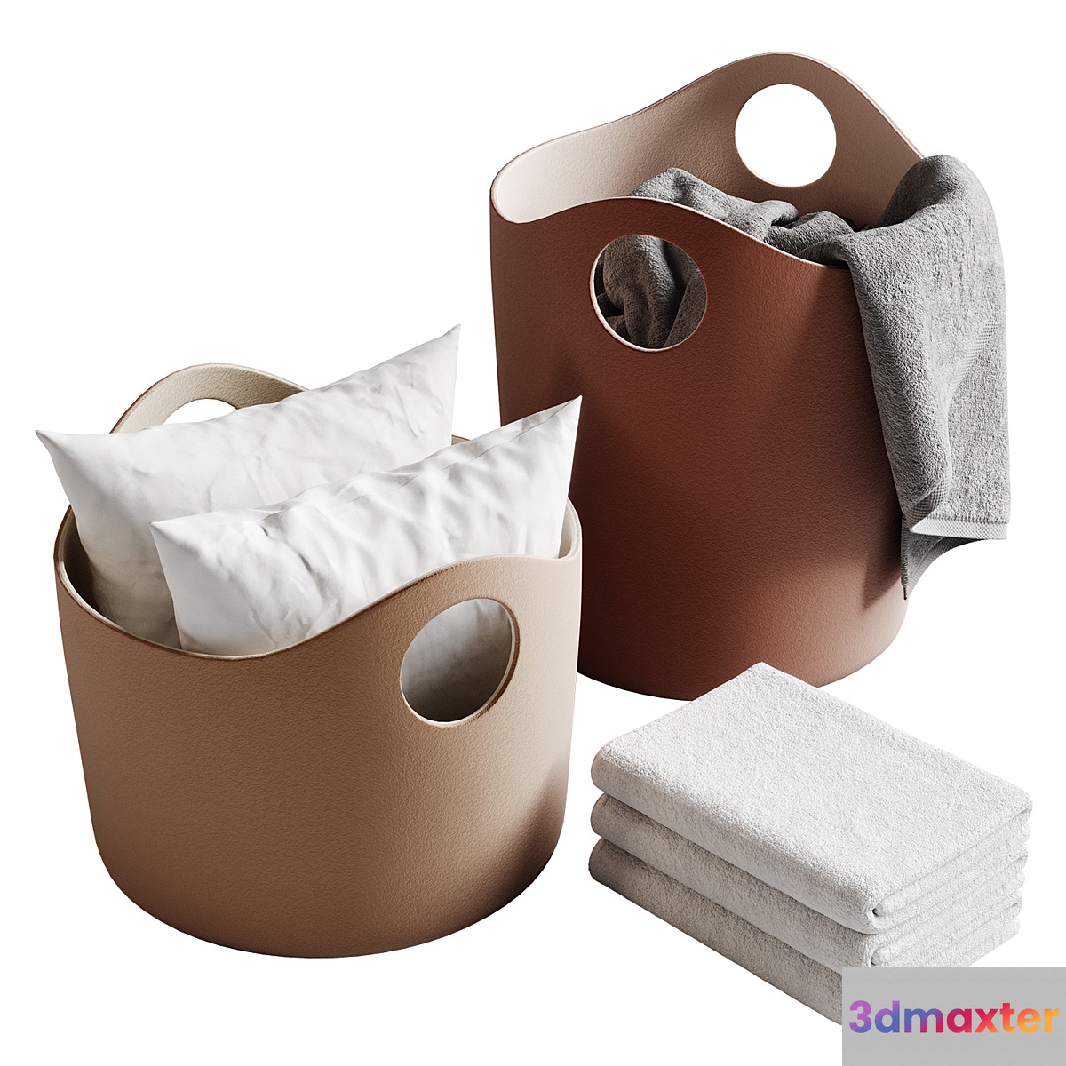 Tiggy Basket by BLOMUS with towels 3D Max