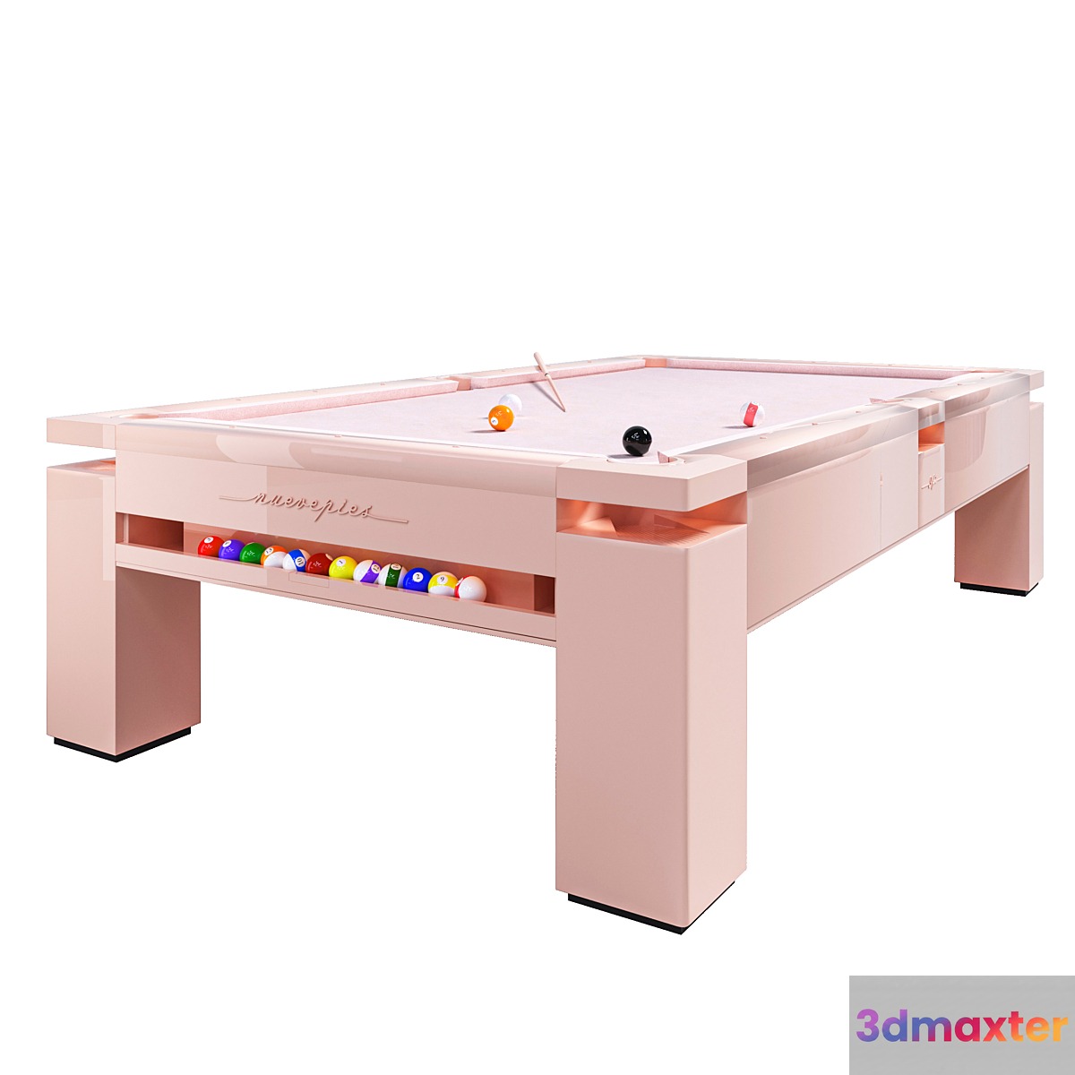 Pool table MONOCOLOR PINK PASTEL - No.2 3D Max