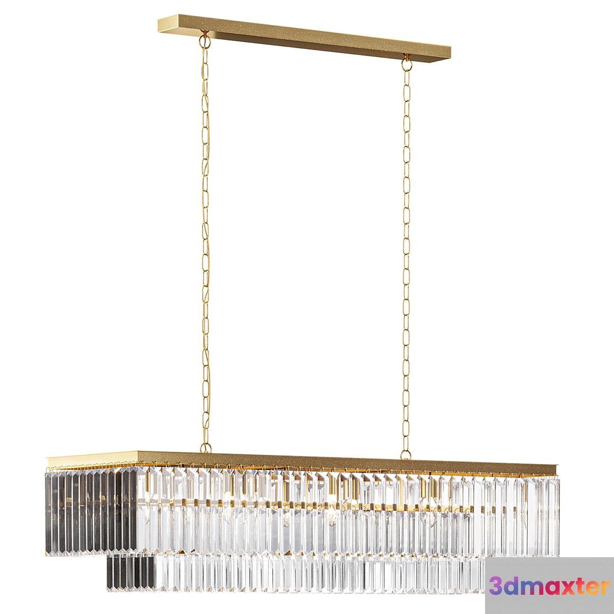 leyland rectangle chandelier by arhaus 3D Max