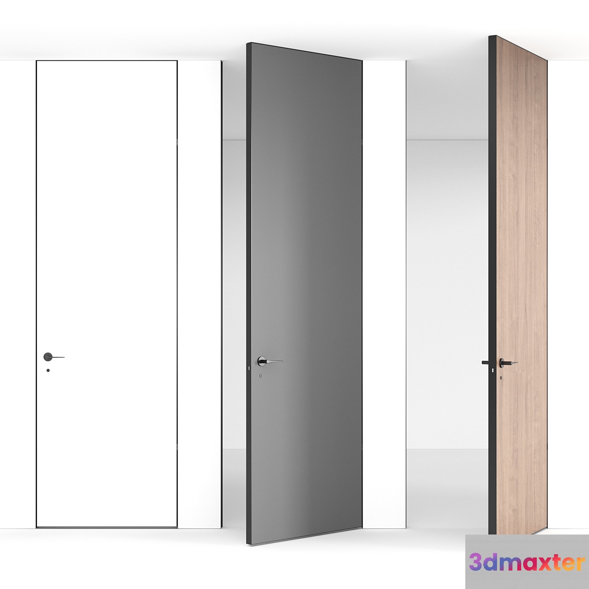 Hidden doors up to the ceiling 3D Max