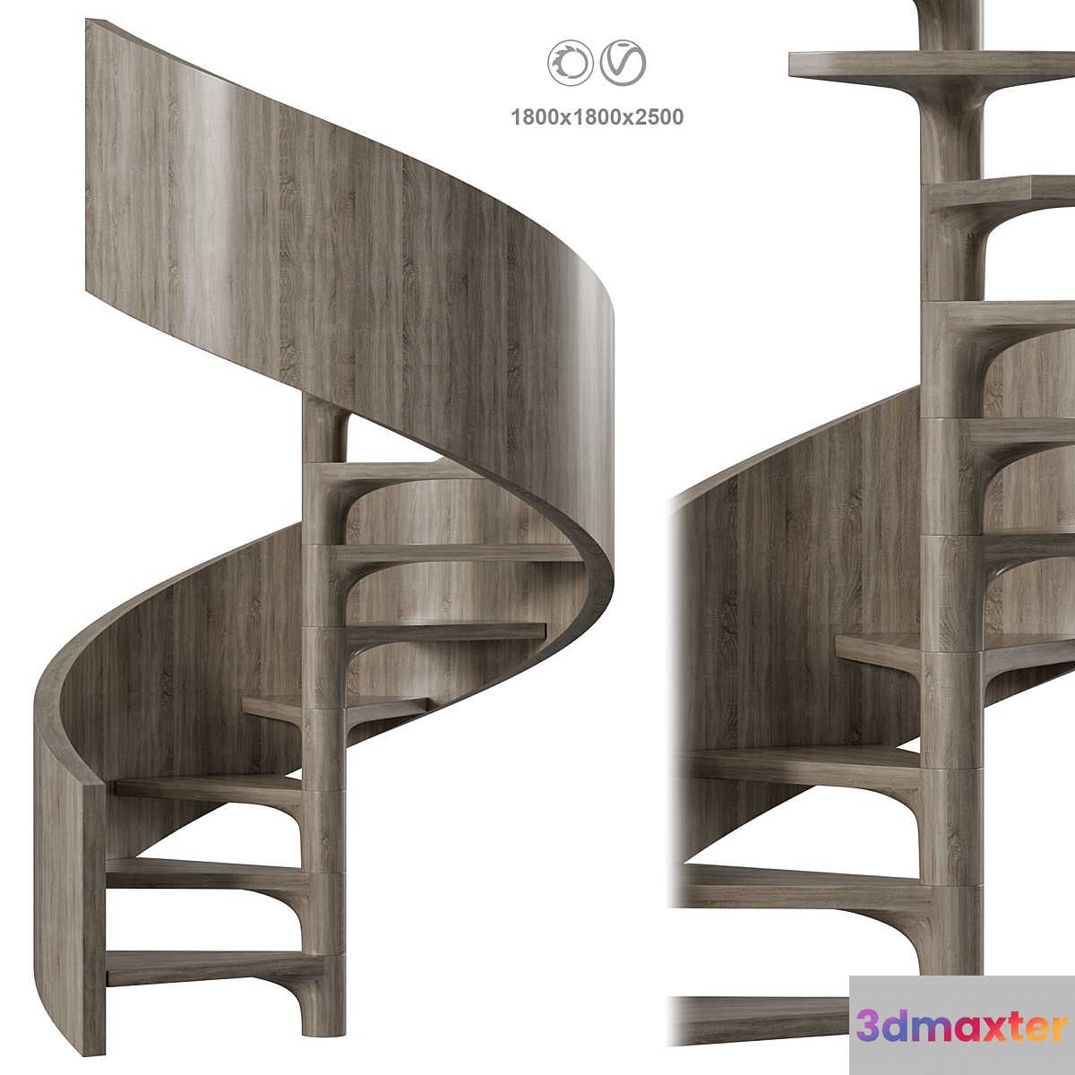 Spiral staircase 3D Max