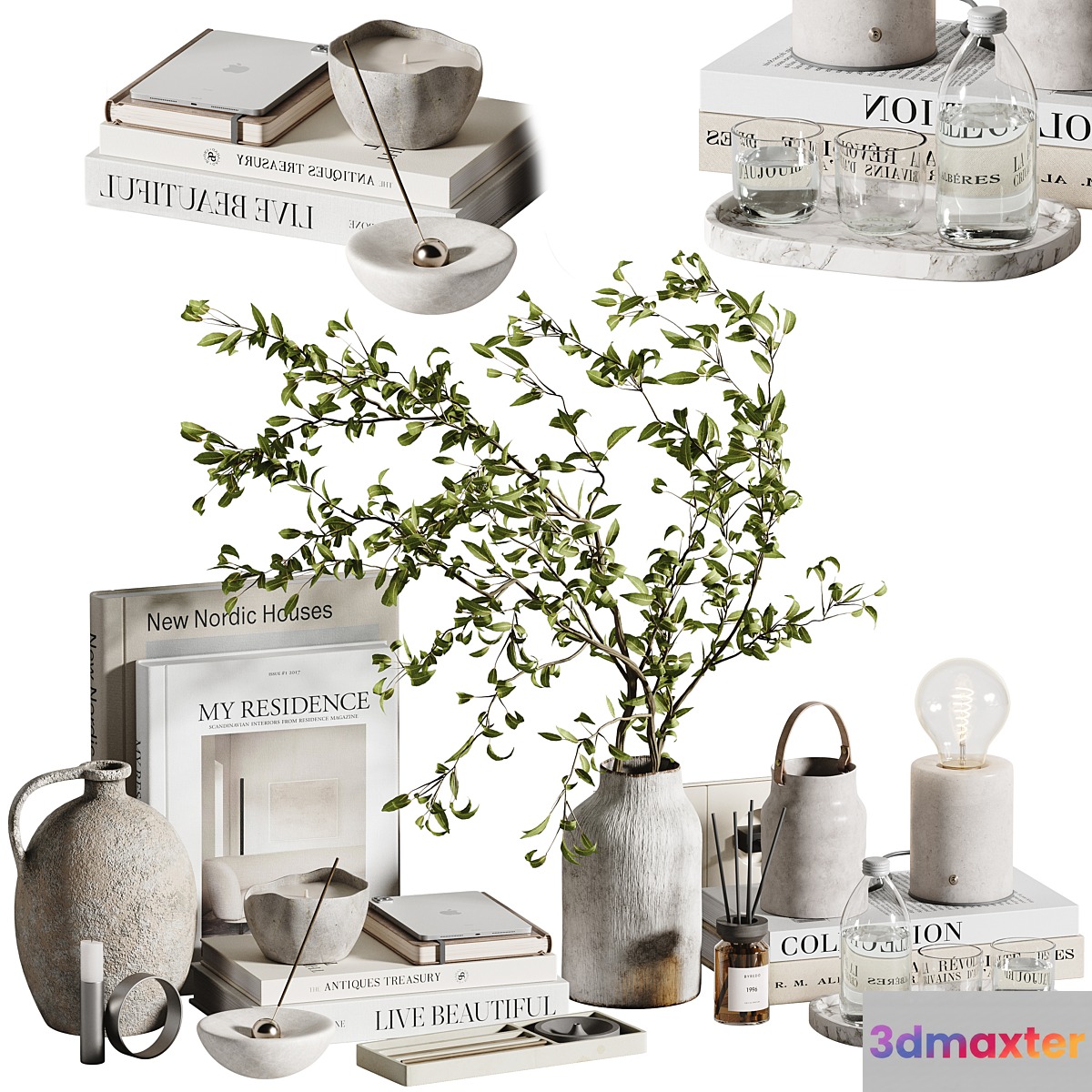 Decorative set H85 - No.2 3D Max