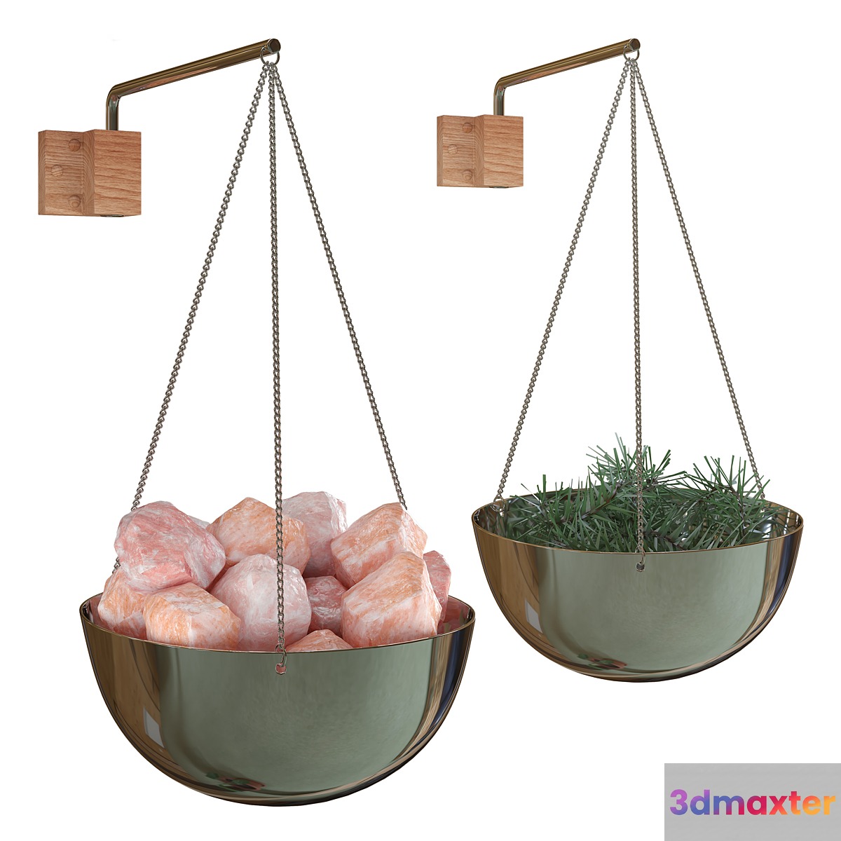 Aroma bath bowl 20 cm with Himalayan salt or branches 3D Max