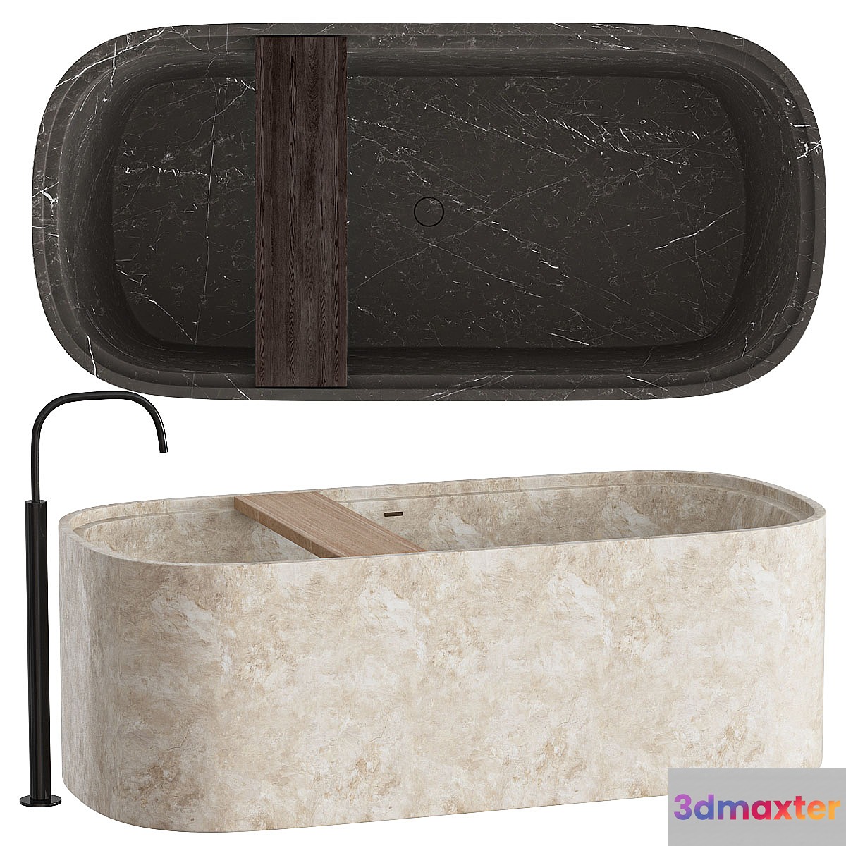 Freestanding bathtub designed by Pete Boone 3D Max