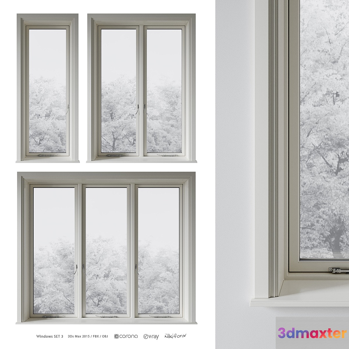 Classic window 3 3D Max