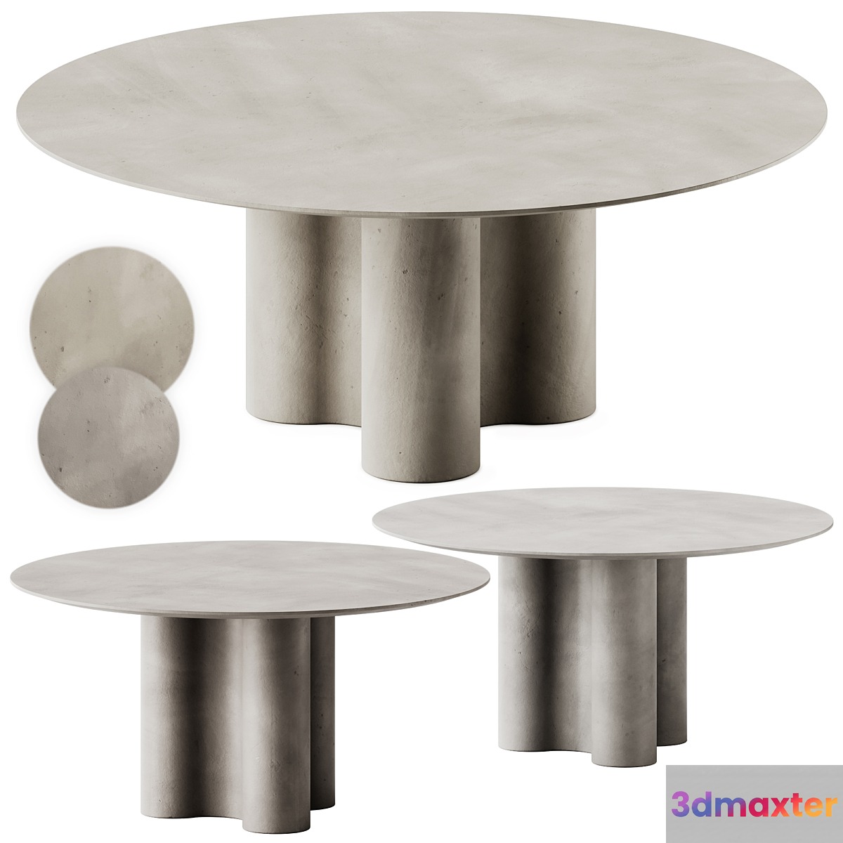 mg12 GIORGIA Round cement dining table 3D Max