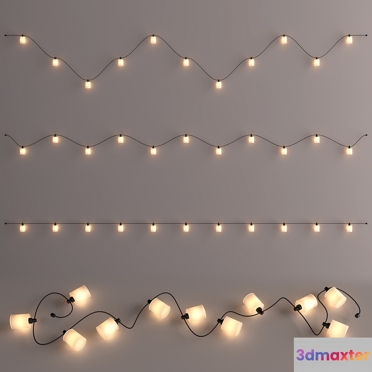 Editable garland barrel 3D Max