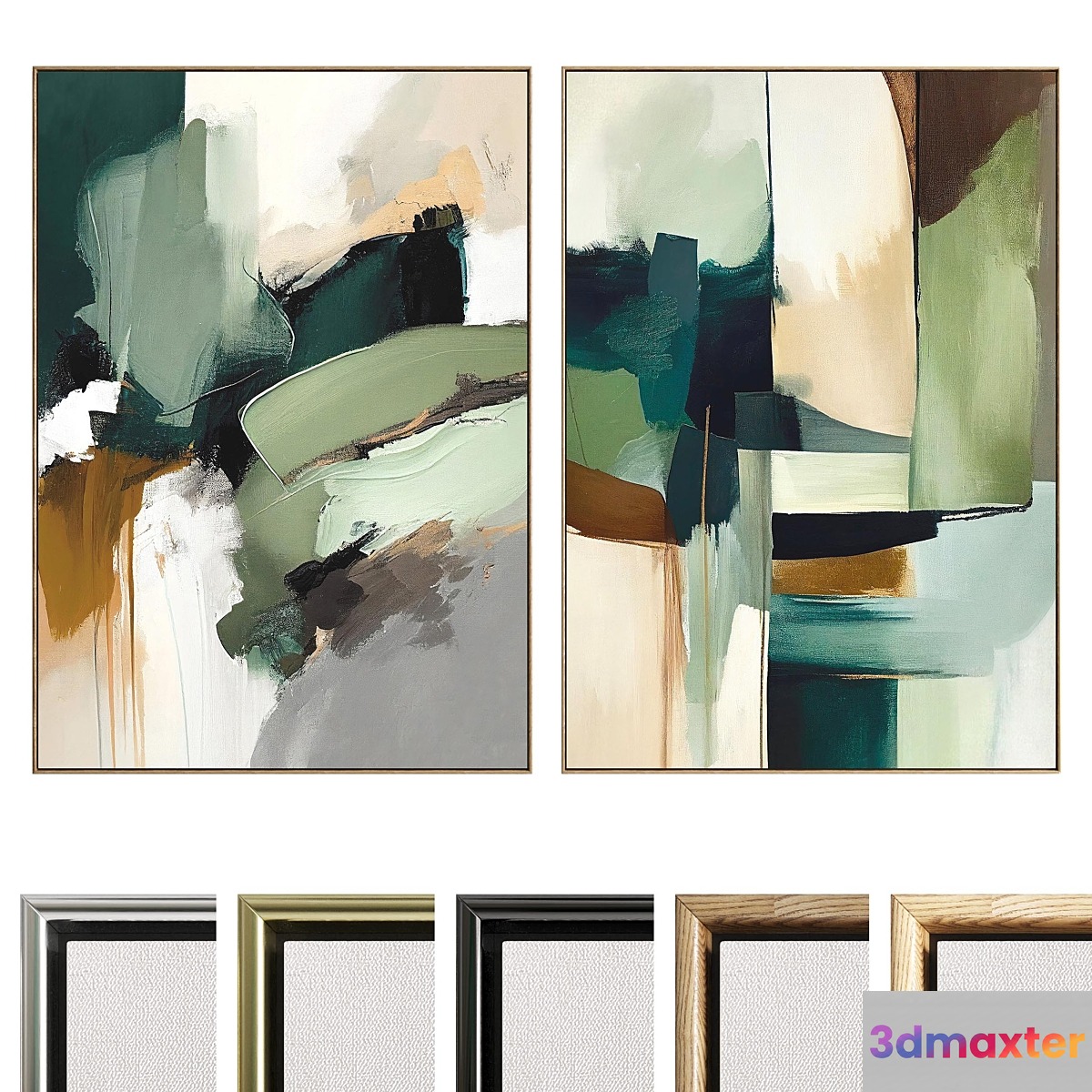 Plaster Two Photo Frame D-601 3D Max