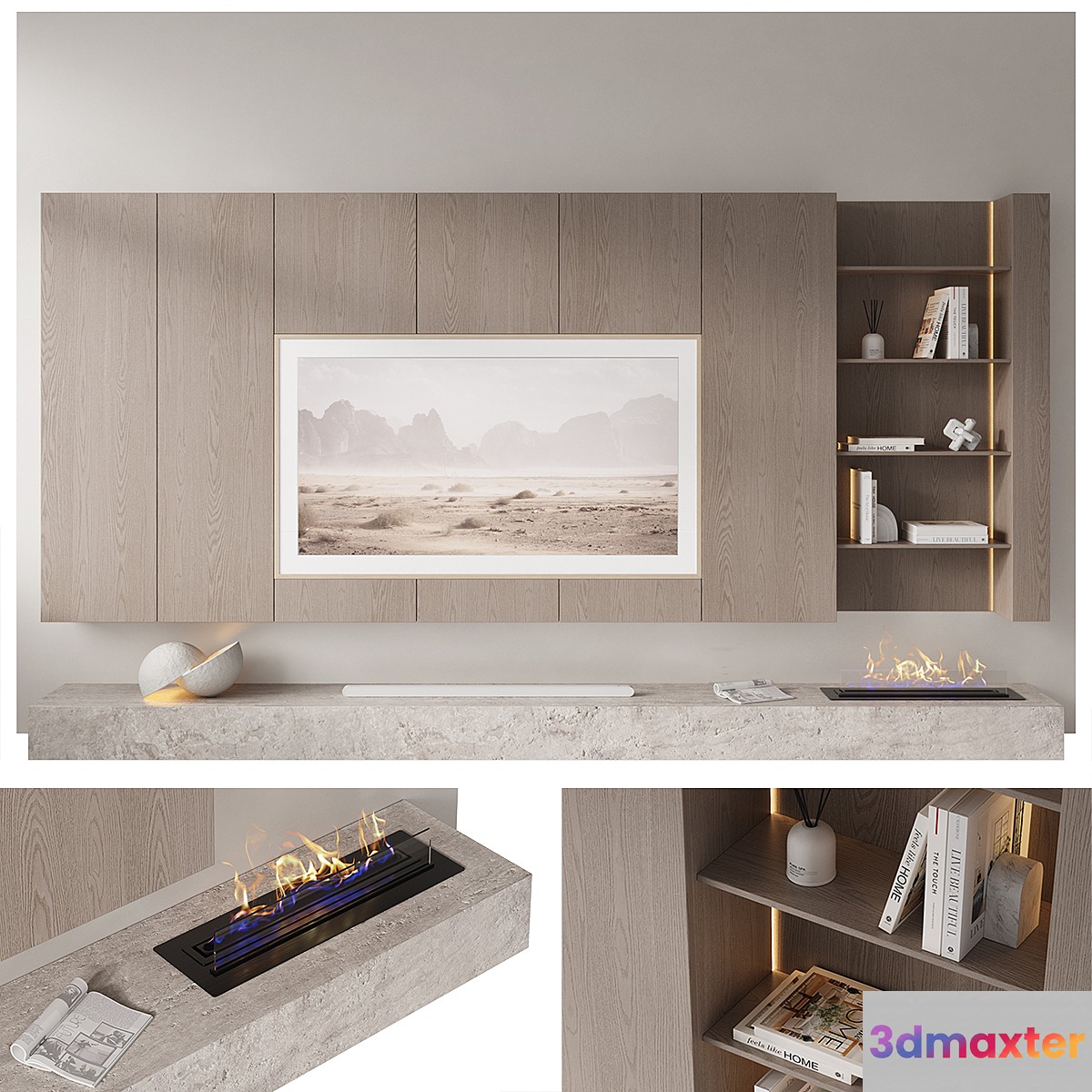 TV Wall Minimalism ZS 3D Max