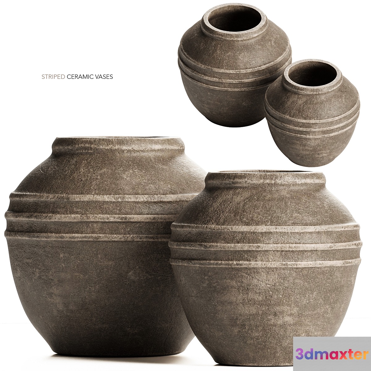 Zara Home - Striped Ceramic Vases 3D Max
