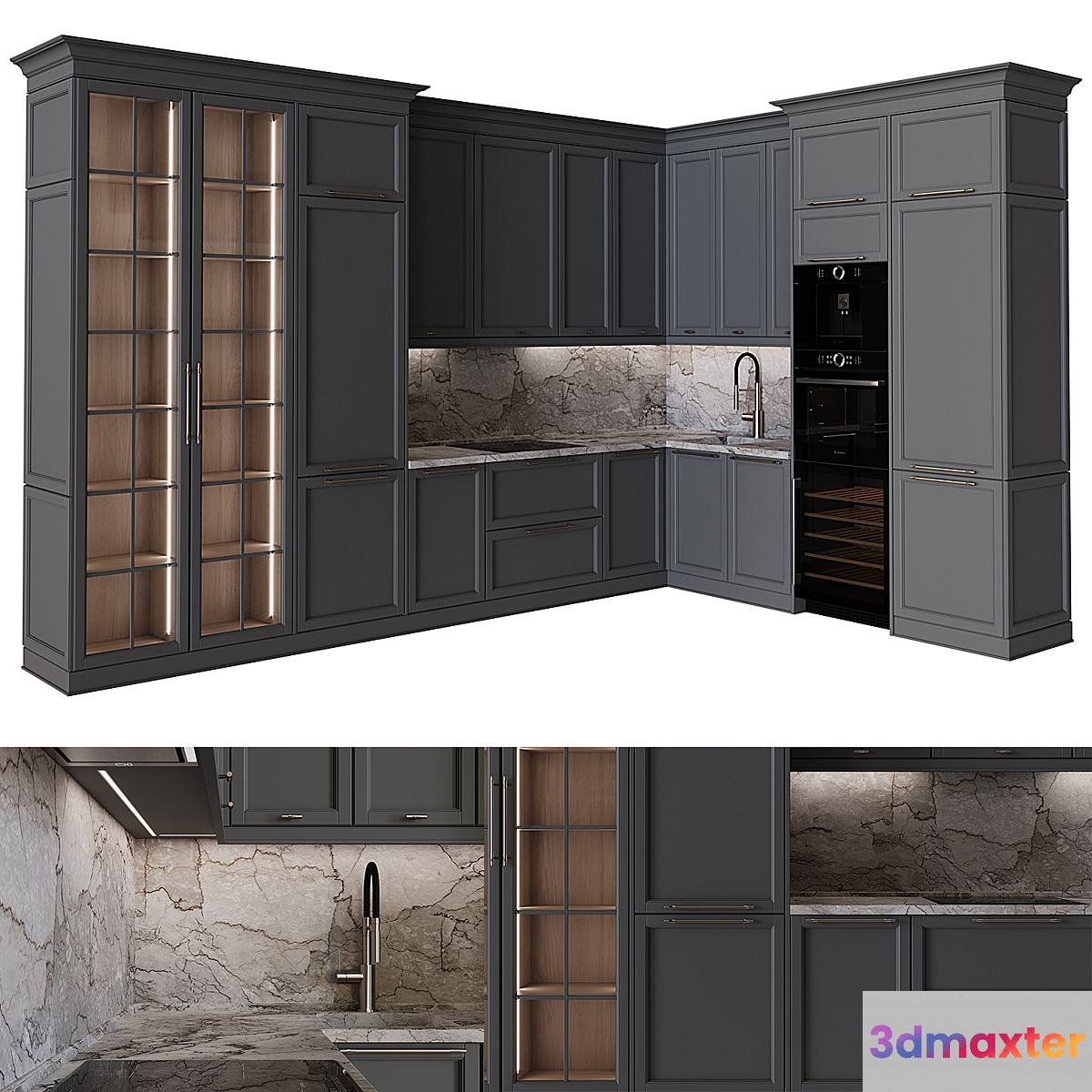 Kitchen in neoclassical style 56 3D Max