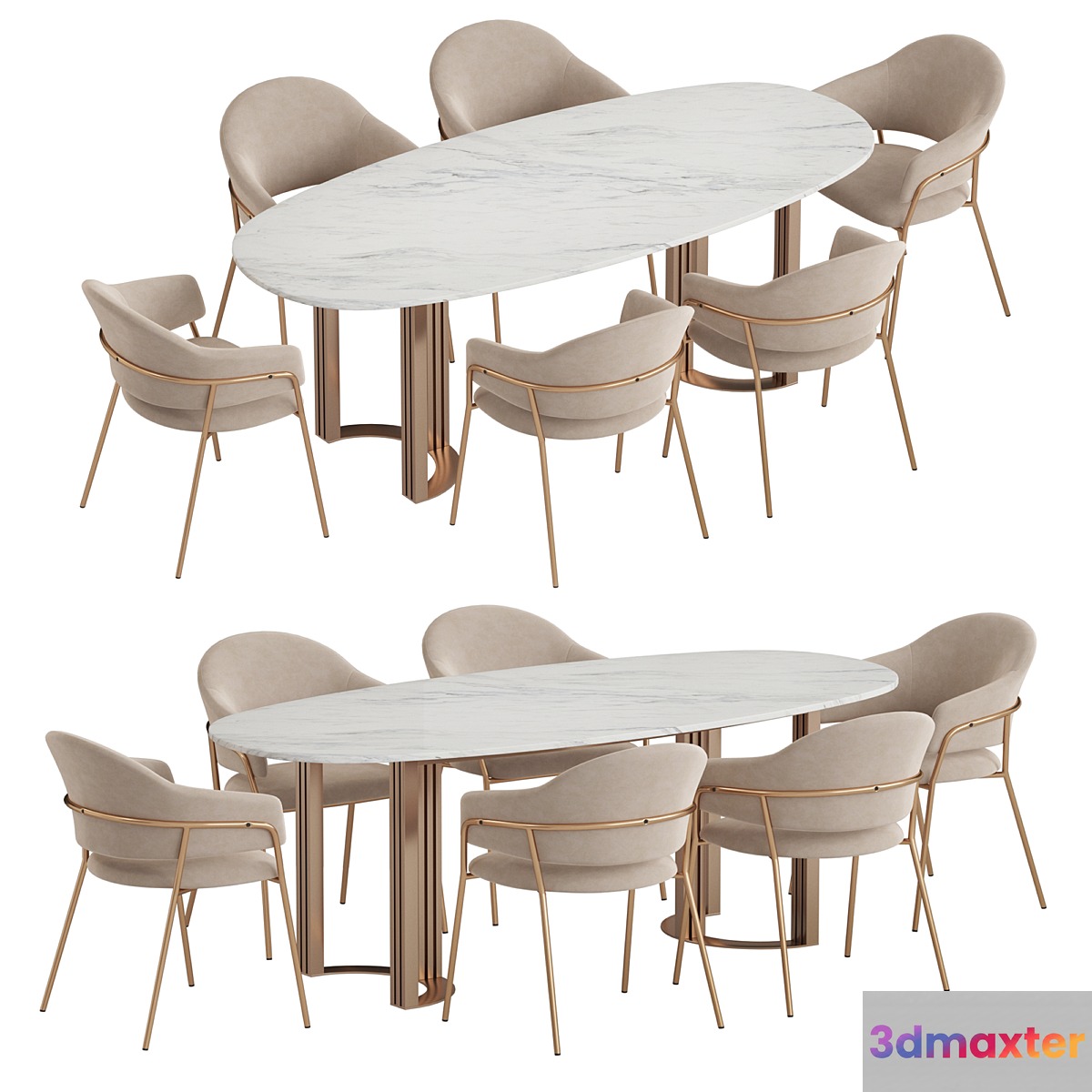 Hudkoff Lord table Gloria chair - No.2 3D Max