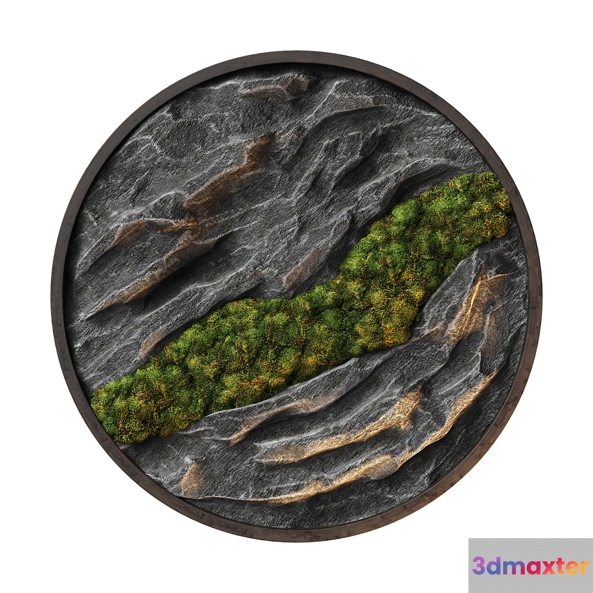 Panel Stone and moss 3D Max