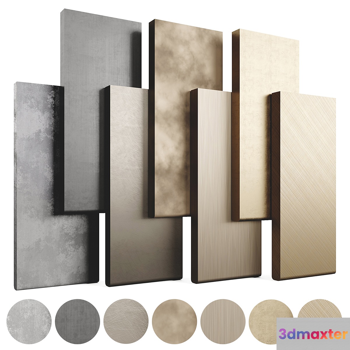 Collection Metal Materials LuxLucia Casa 7 Colors Set01M1 3D Max