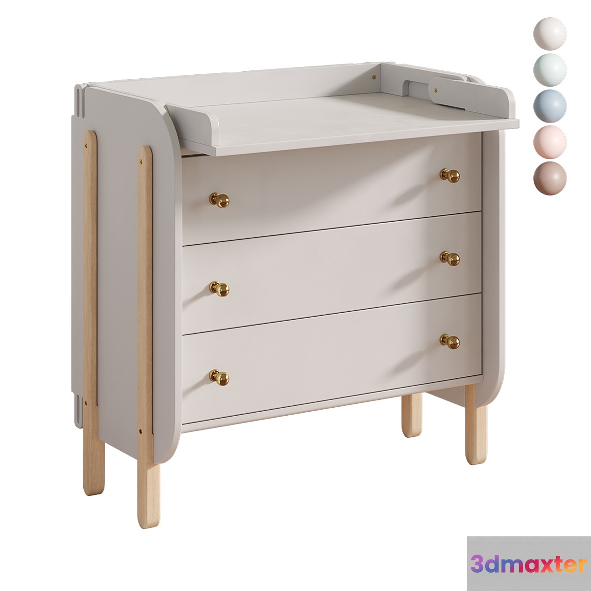 Baby Chipak Chest of drawers with changing board 3D Max