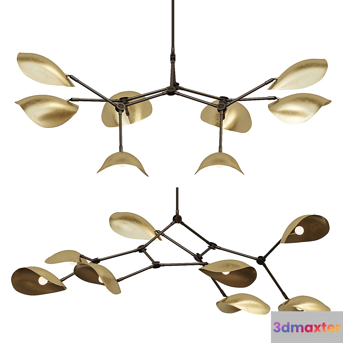 101 Copenhagen STINGRAY Chandelier Brass 3D Max