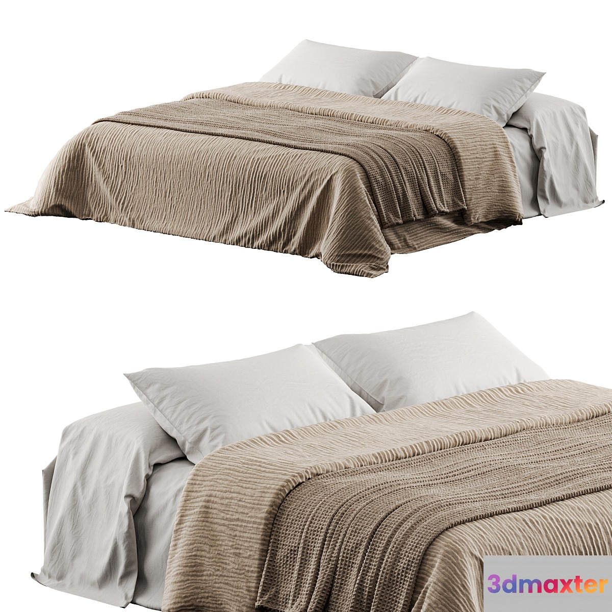 Muslin bedding Magic Linen 2 3D Max