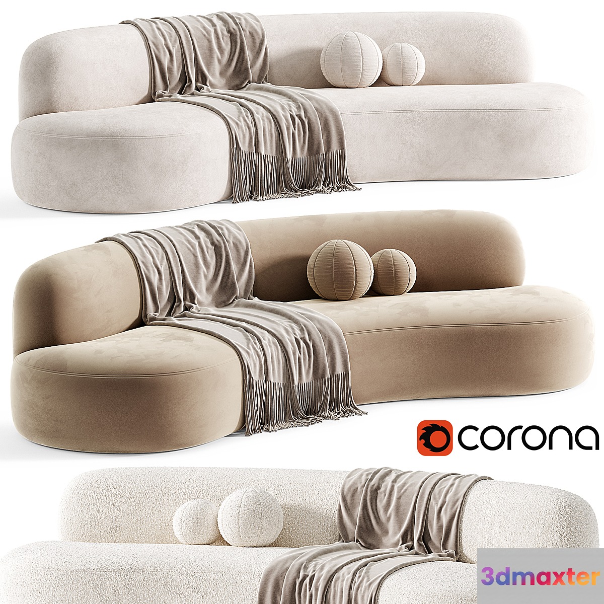 Canapé 280 Sofa modern By PIERRE AUGUSTIN ROSE 3D Max