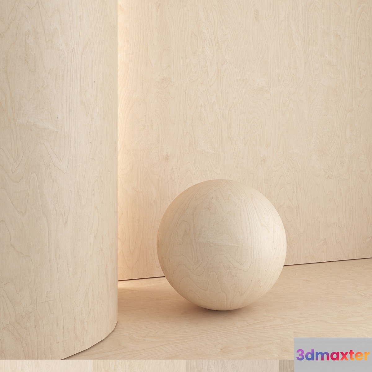 Birch plywood 01 3D Max