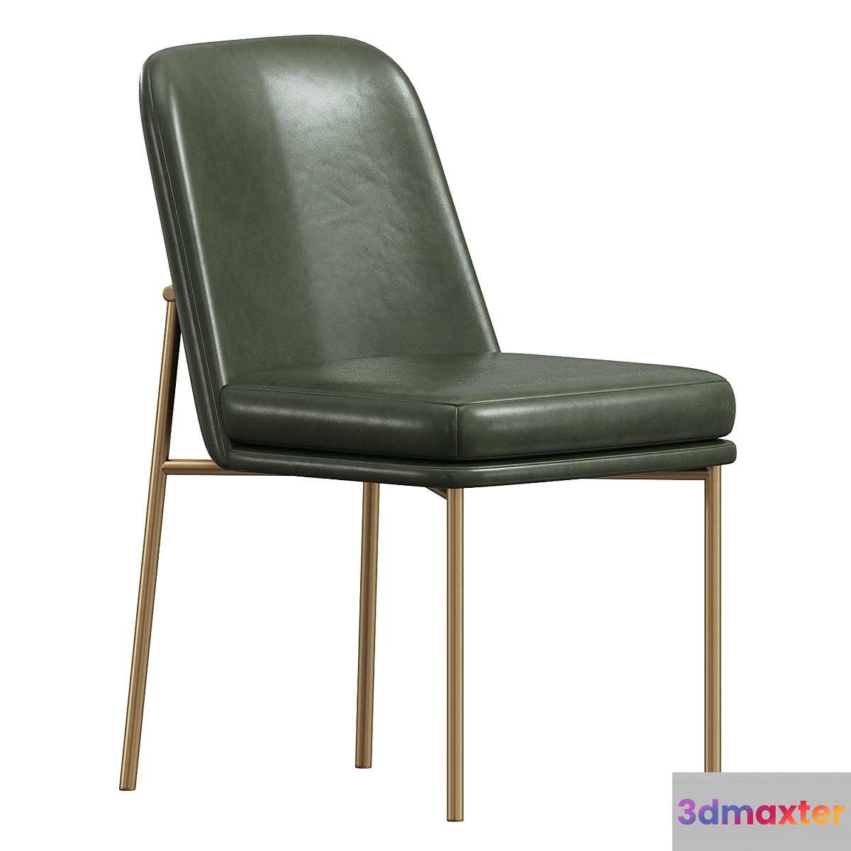 Jack Metal Frame Leather Dining Chair WestElm 3D Max