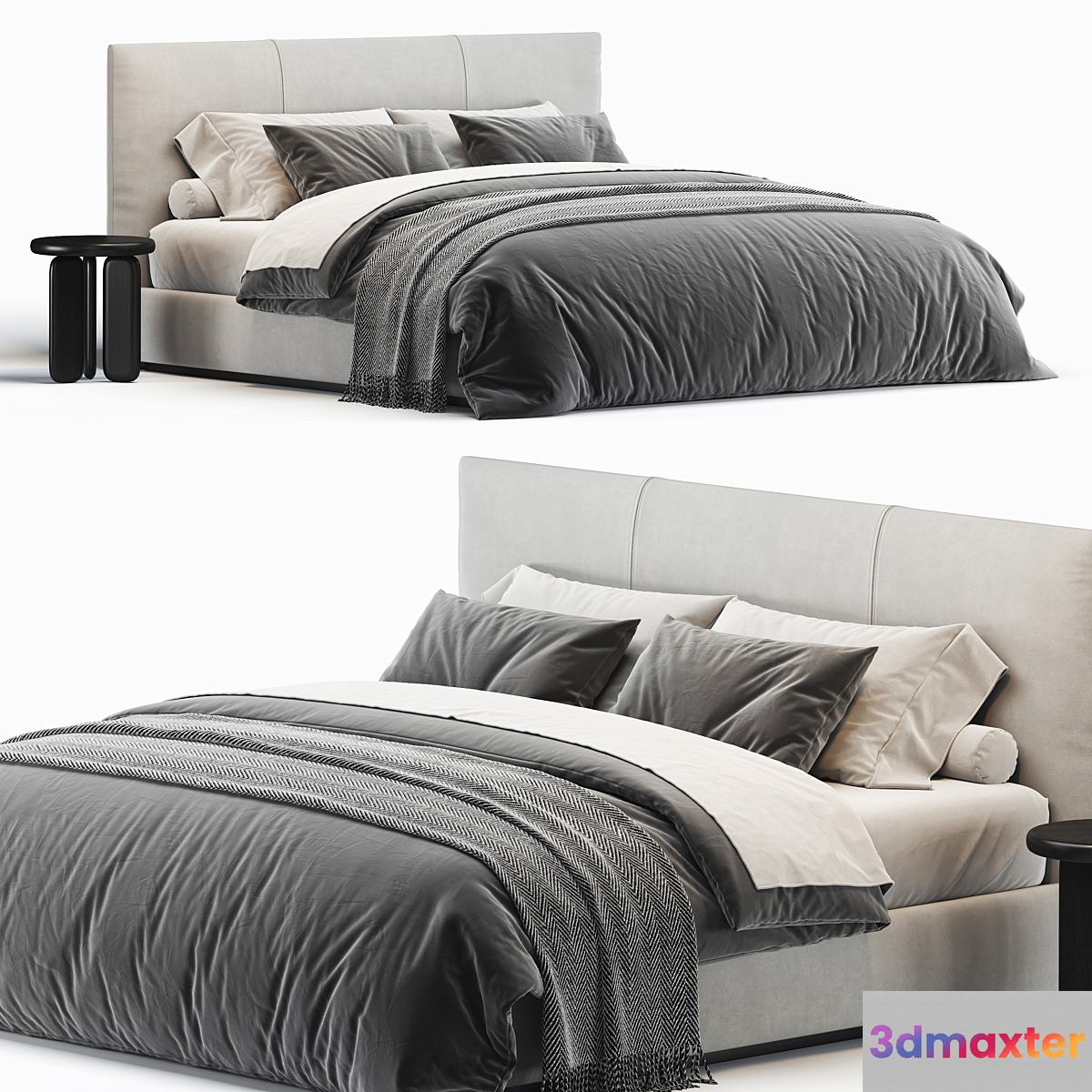 Laurent Upholstered Bed - No.2 3D Max