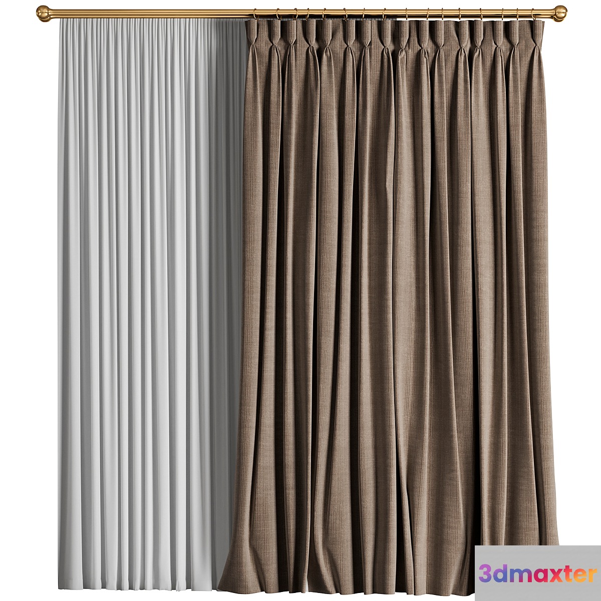 Curtains for interior - No.2 3D Max