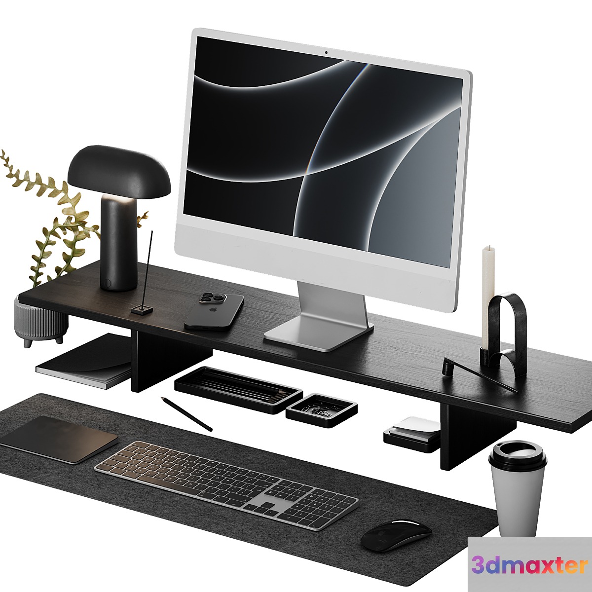 Apple set workplace 3D Max