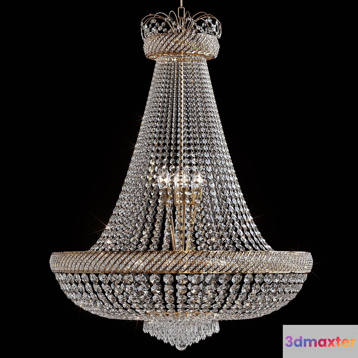 Hanging crystal chandelier Dio D'Arte Bari EG 3D Max