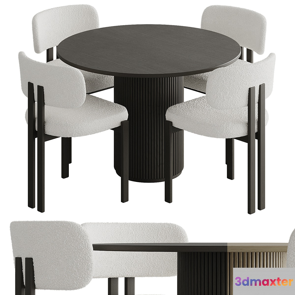 Dining table with chairs 003 3D Max