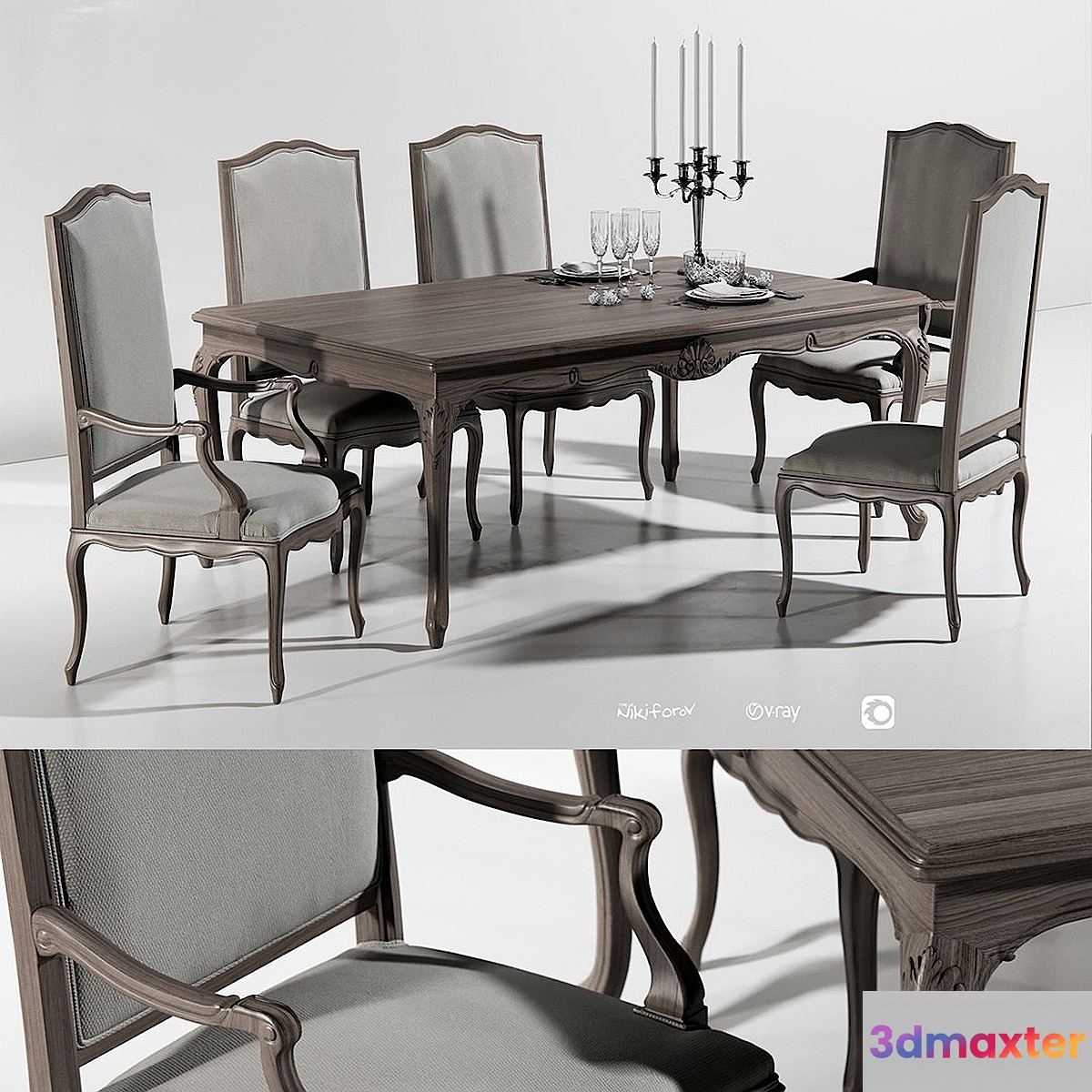 Dining group Angelo Cappellini 3D Max