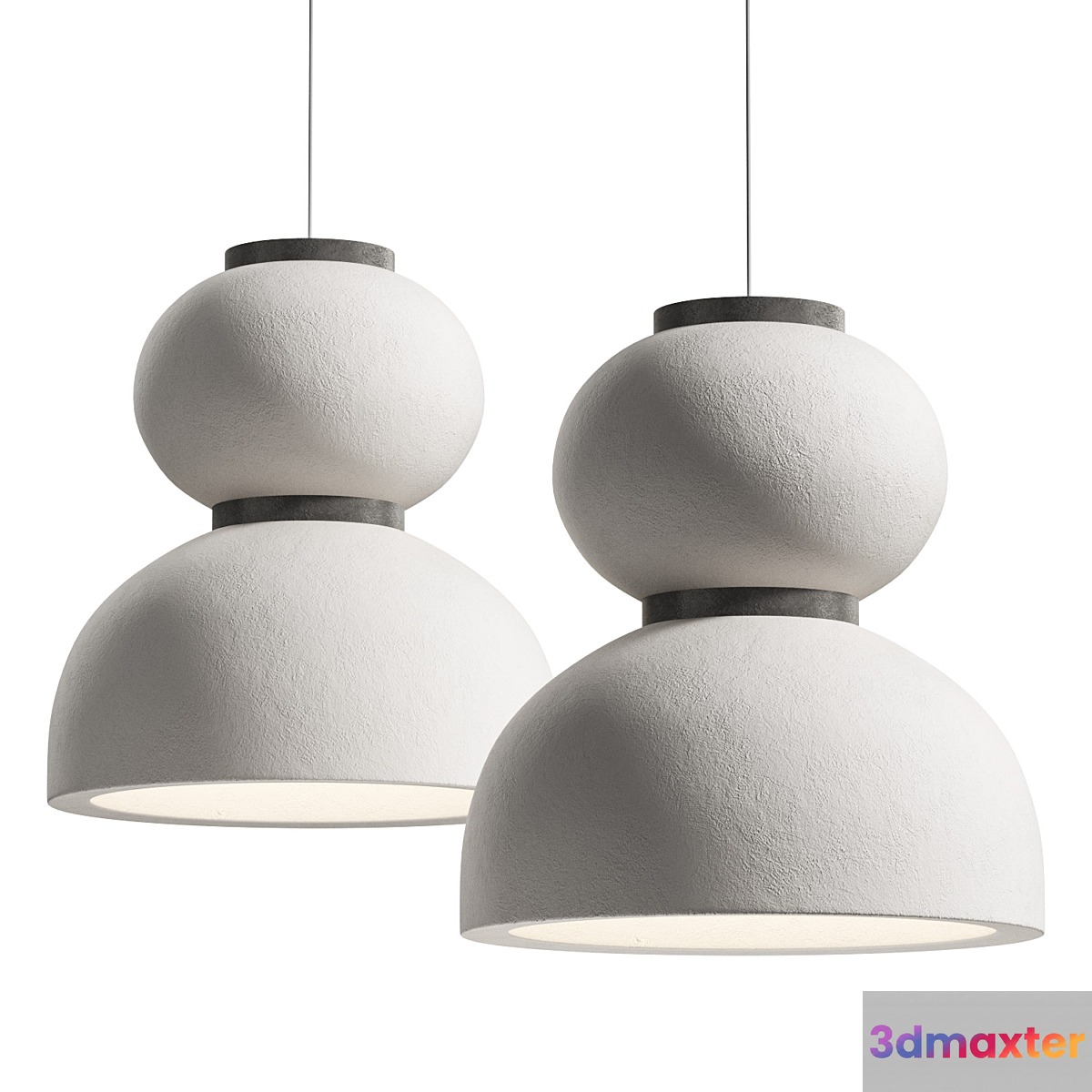 Japandi Lantern Shaped Pendant Light 3D Max