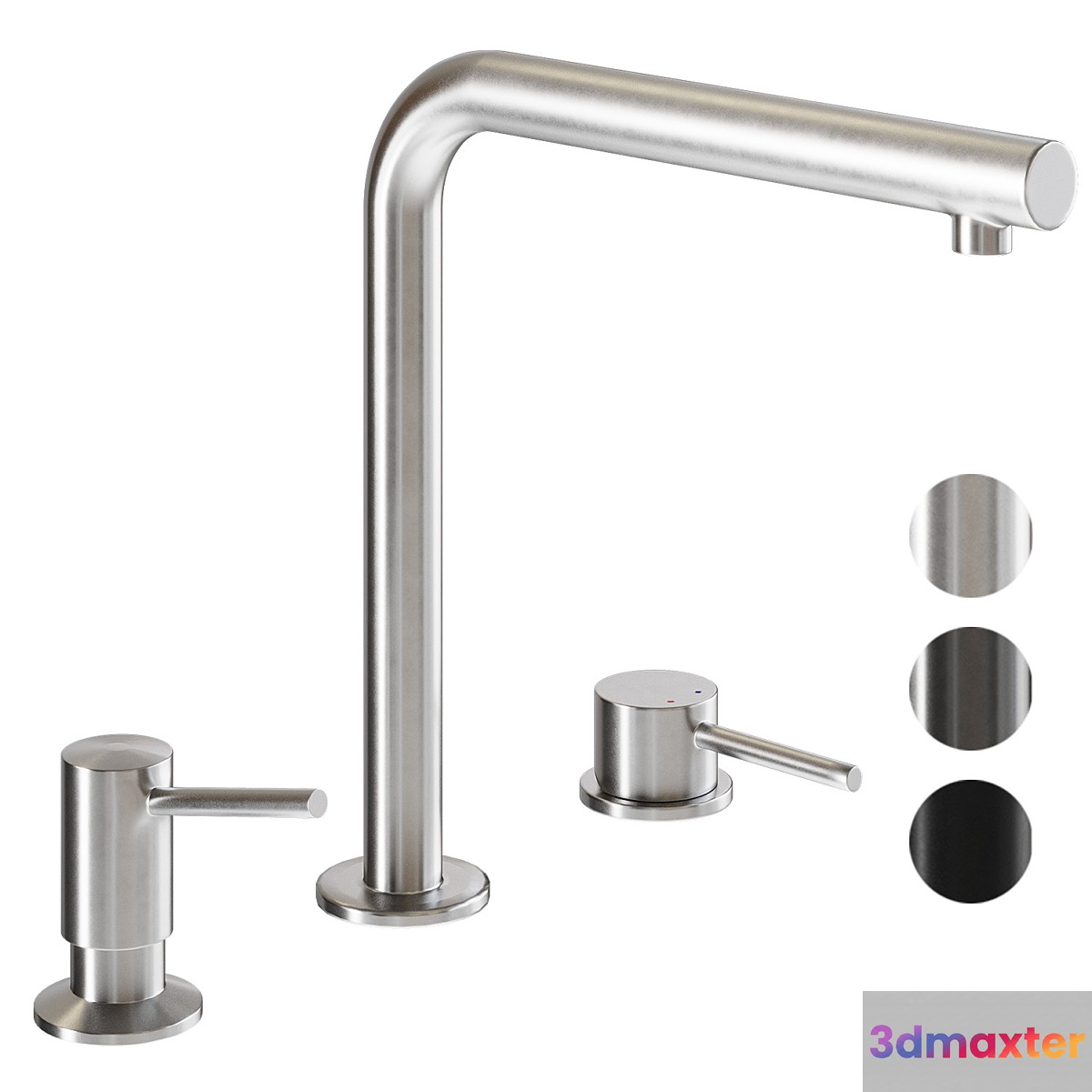 Omoikiri Nara mixer with Omoikiri OM-02 dispenser 3D Max