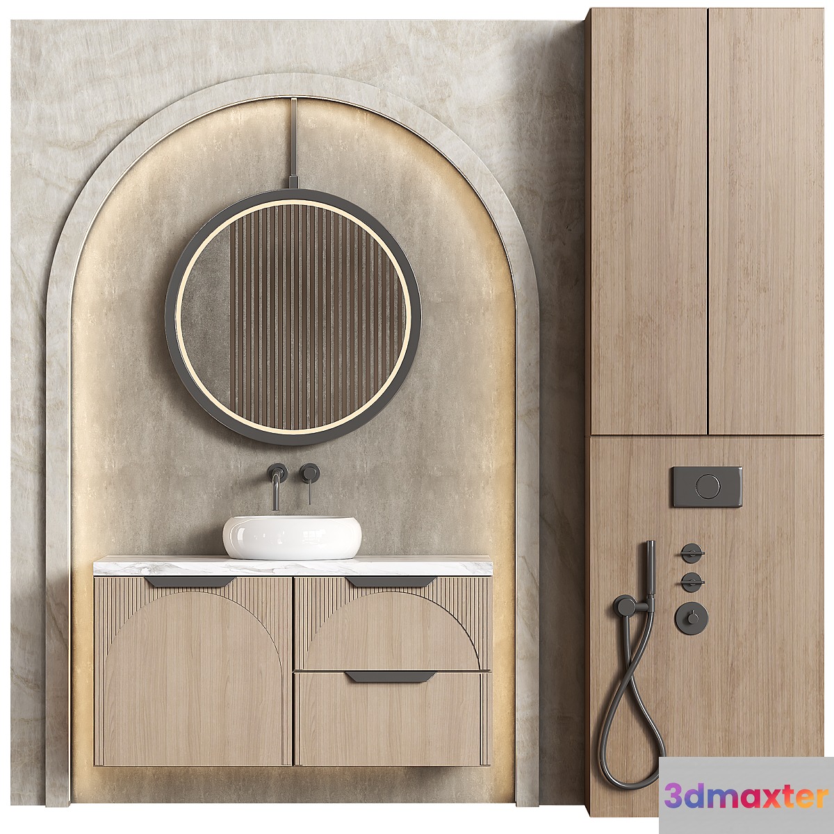 Bathroom furniture 003 in a modern minimalist style 3D Max