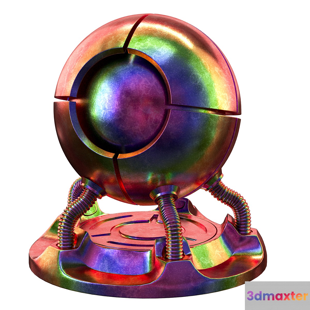 Rainbow metal material 3D Max