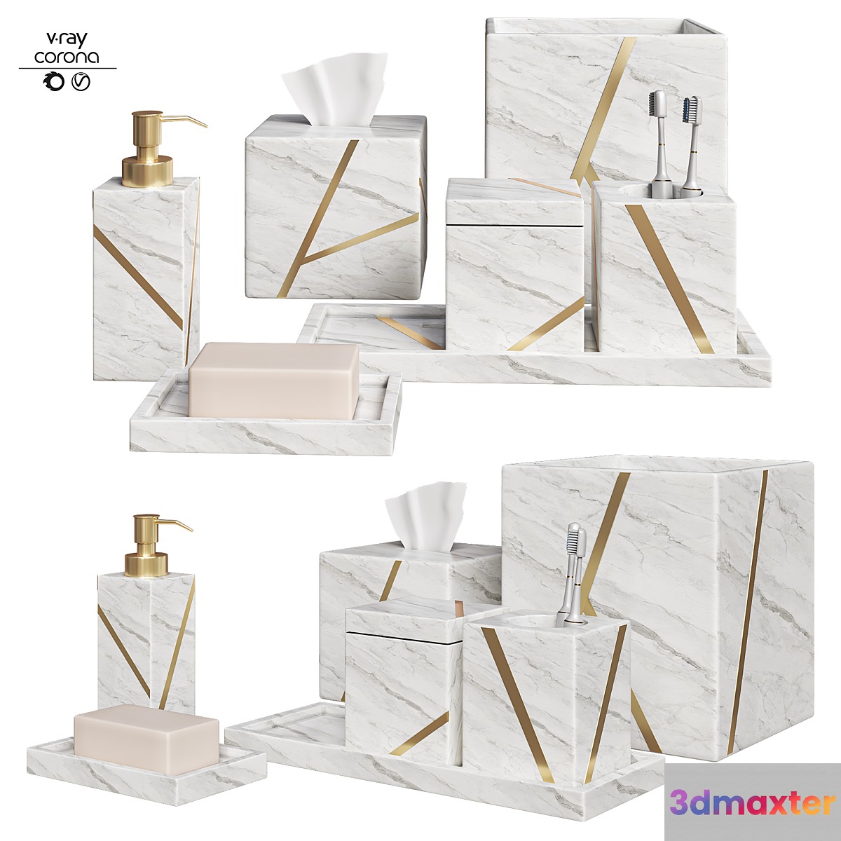 Bathroom accessories set_03 3D Max