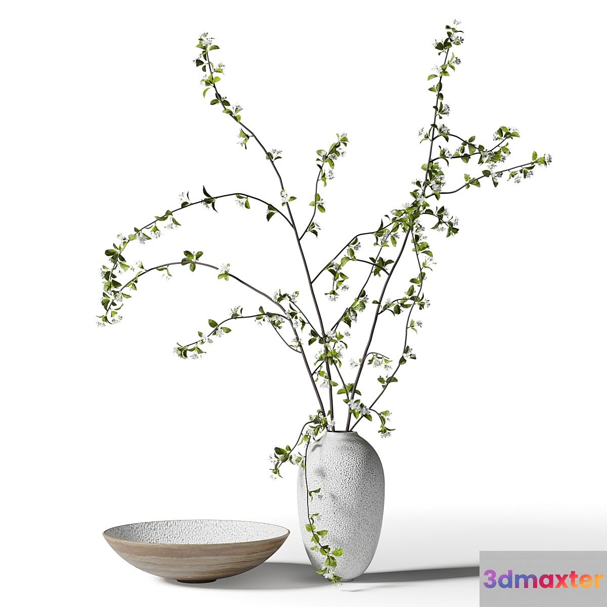 Spring branches in a vase 3D Max