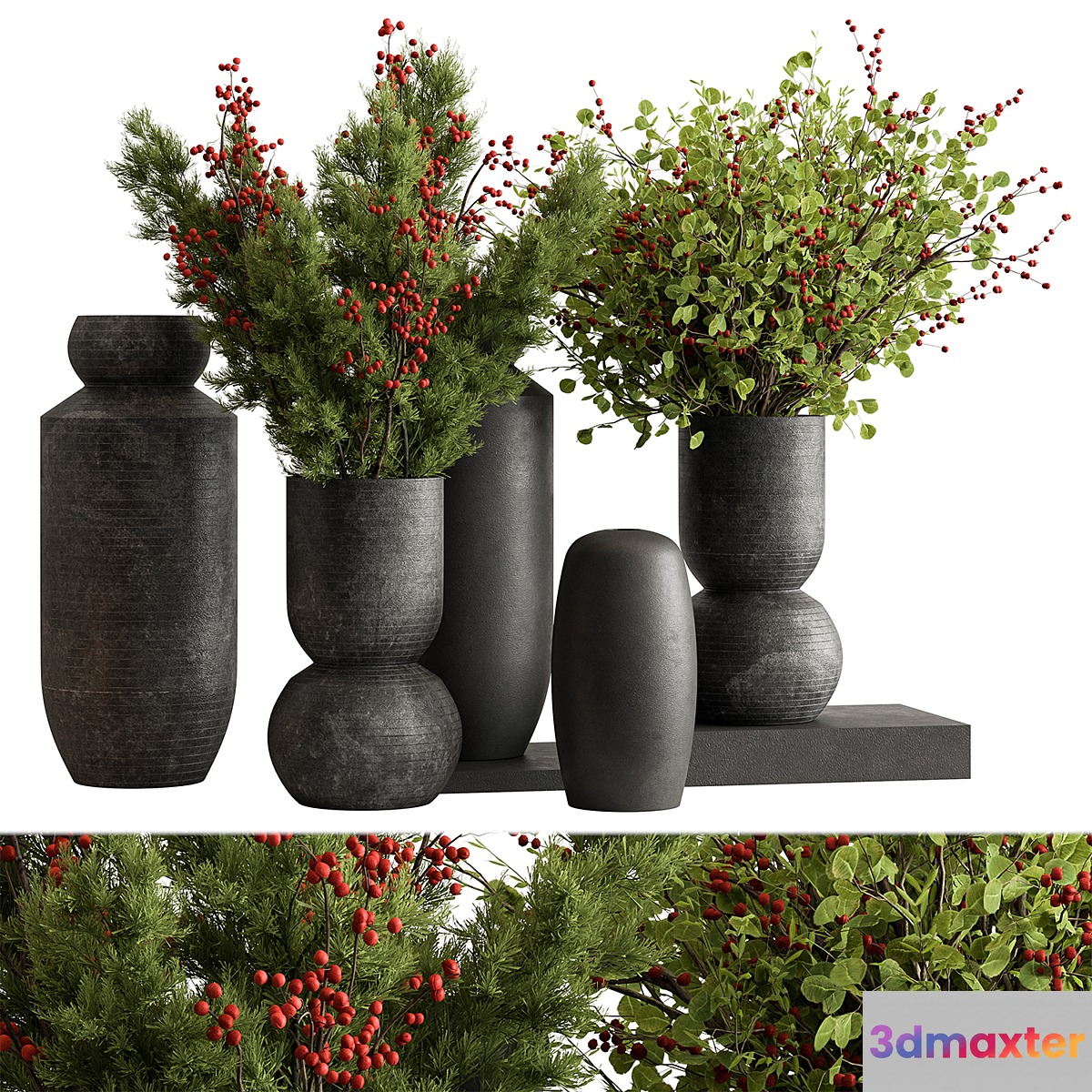 Vase and Plant Decorative Set 137 3D Max