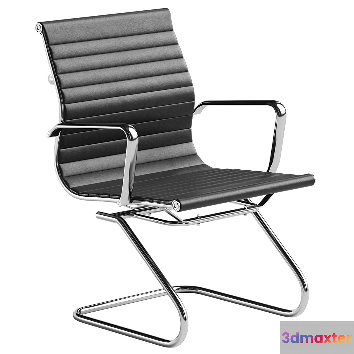 Charlie Visitor Office Chair Black PU 3D Max