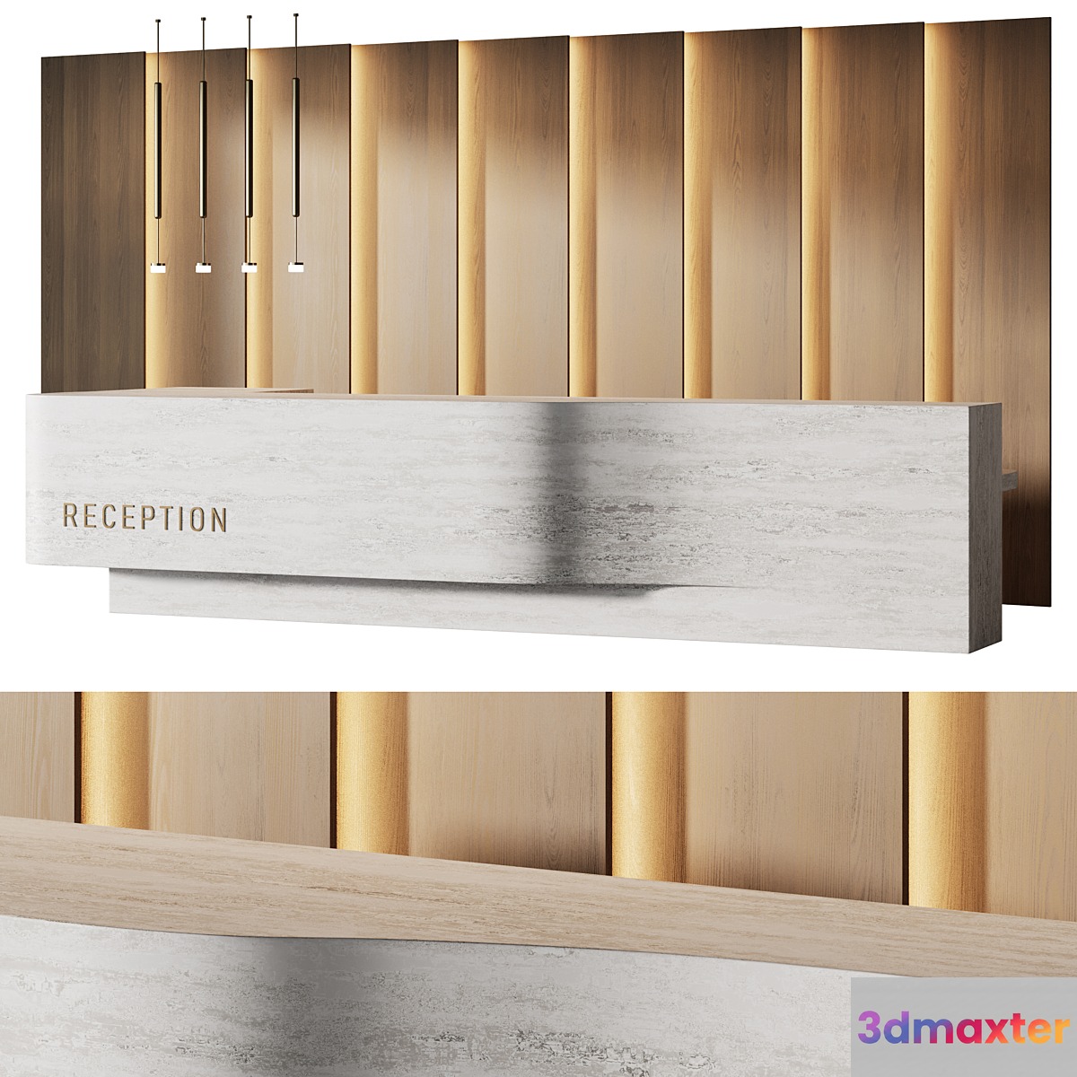 Reception desk 007 3D Max